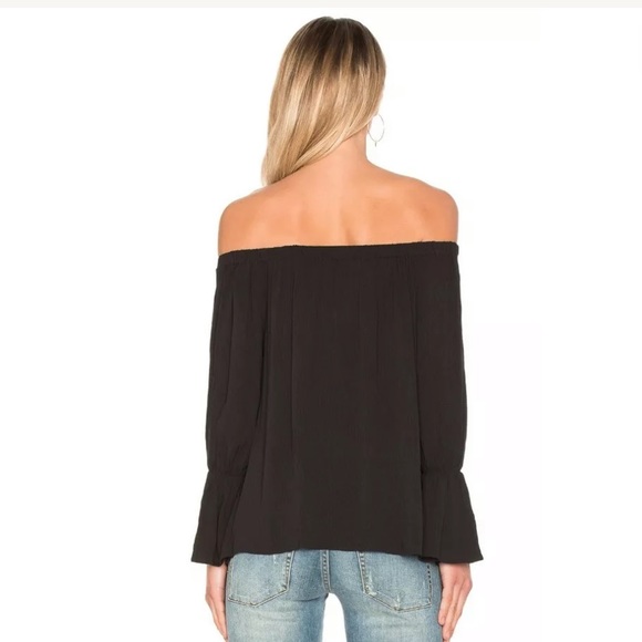 Sanctuary Black Off The Shoulder Gauzy Blouse - Picture 2 of 7